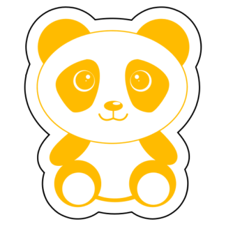 Cute Begging Panda Sticker (Yellow)